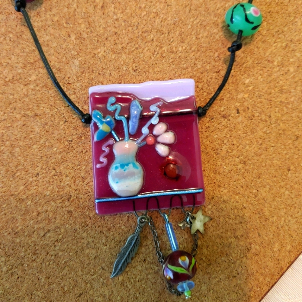 Custom, OOAK Lampwork Glass Pendant Necklace
